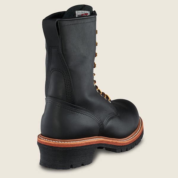 Red Wing Safety Bot Erkek - Loggermax - 9-Inch Toe - Made To Order - Siyah - 61PCUMSYZ